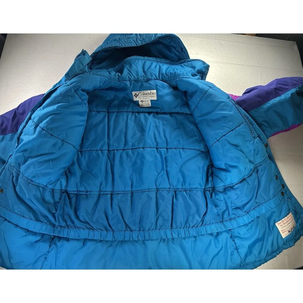 Vintage Columbia Coat Girls 14/16‎ Purple Williwaw Retro Color Block Ski Jacket